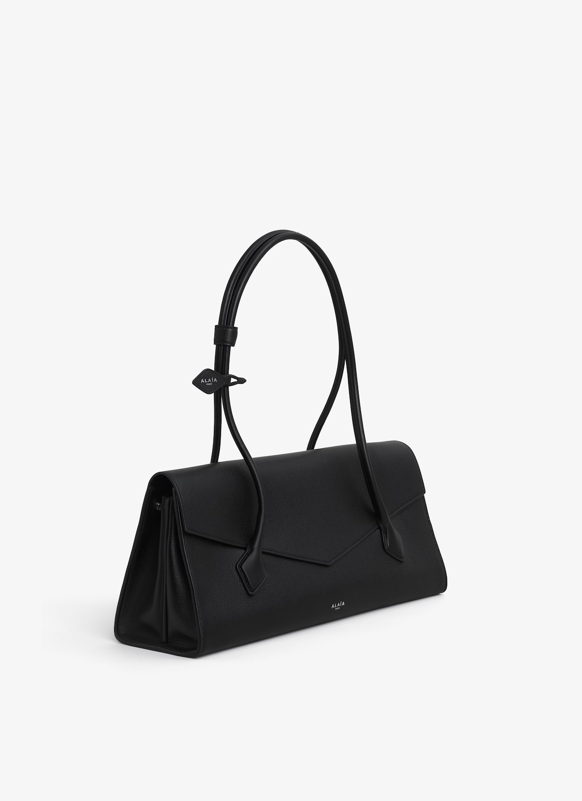 LE TECKEL FLAP TOTE BAG IN SHINY GRAINED CALFSKIN ALAÏA BLACK LE TECKEL FLAP TOTE BAG IN SHINY GRAINED CALFSKIN